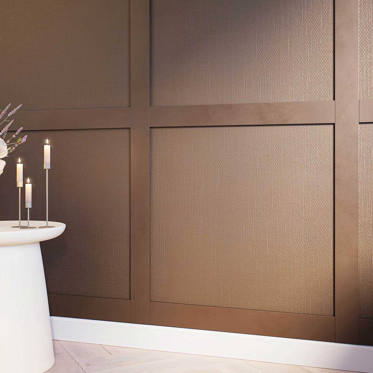 Wandkassetten Modernes Profil als vertikale Wandgestaltung in Holzoptik