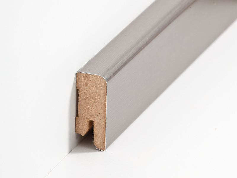 Südbrock MDF Fußleiste, Edelstahl gebürstet