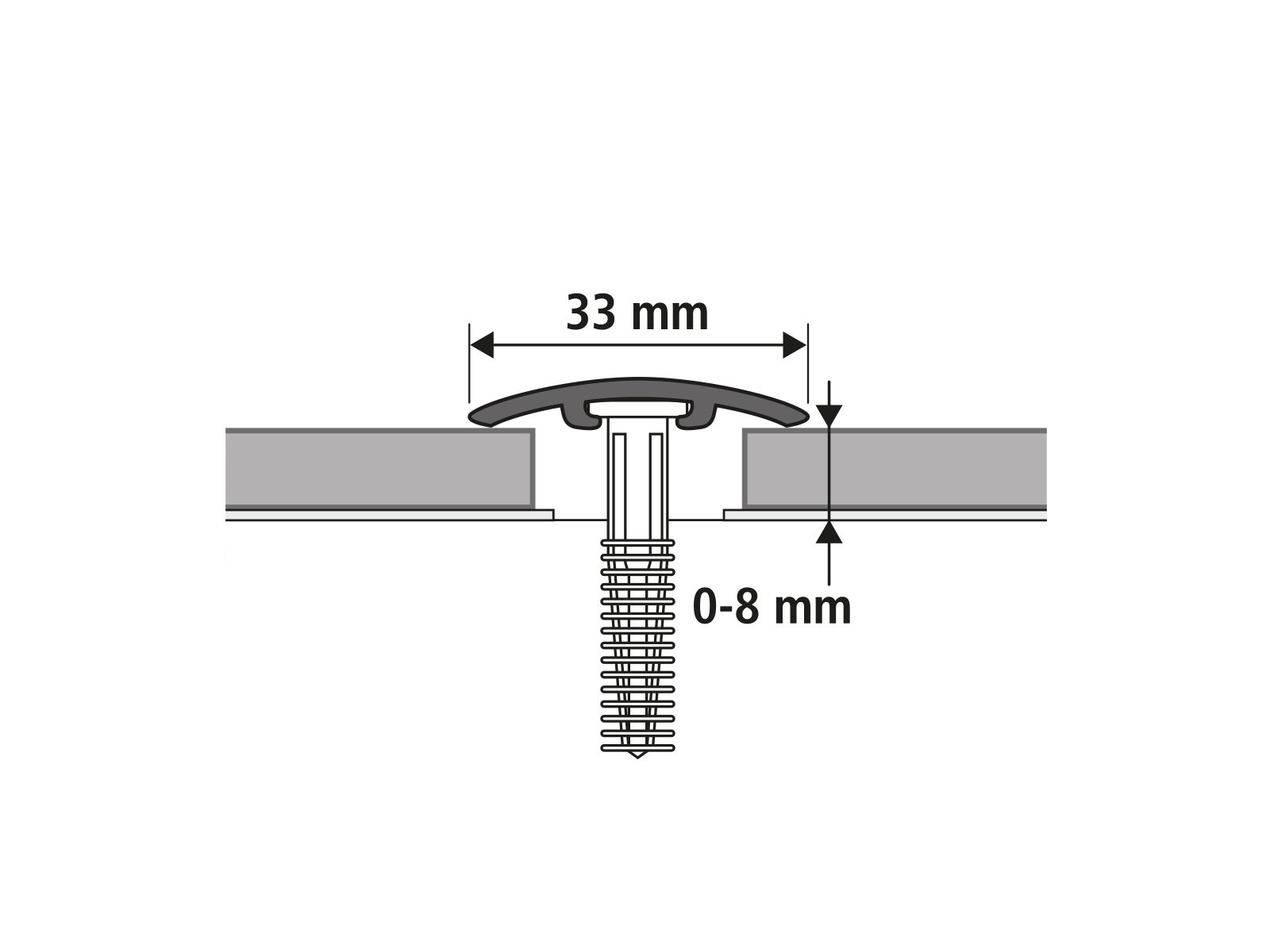 Übergangsprofil Aluminium Eiche Hell (33x950mm)