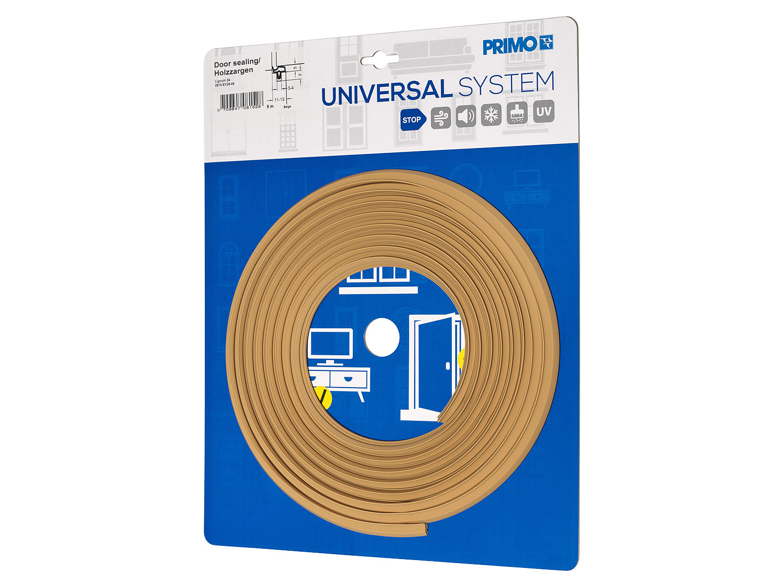 Primo Dichtungsband Beige Lignum 34 | 3-4x7mm | Länge 5m