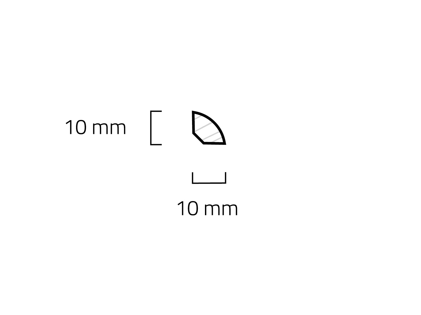 Viertelstab Kiefer roh Technische Zeichnung