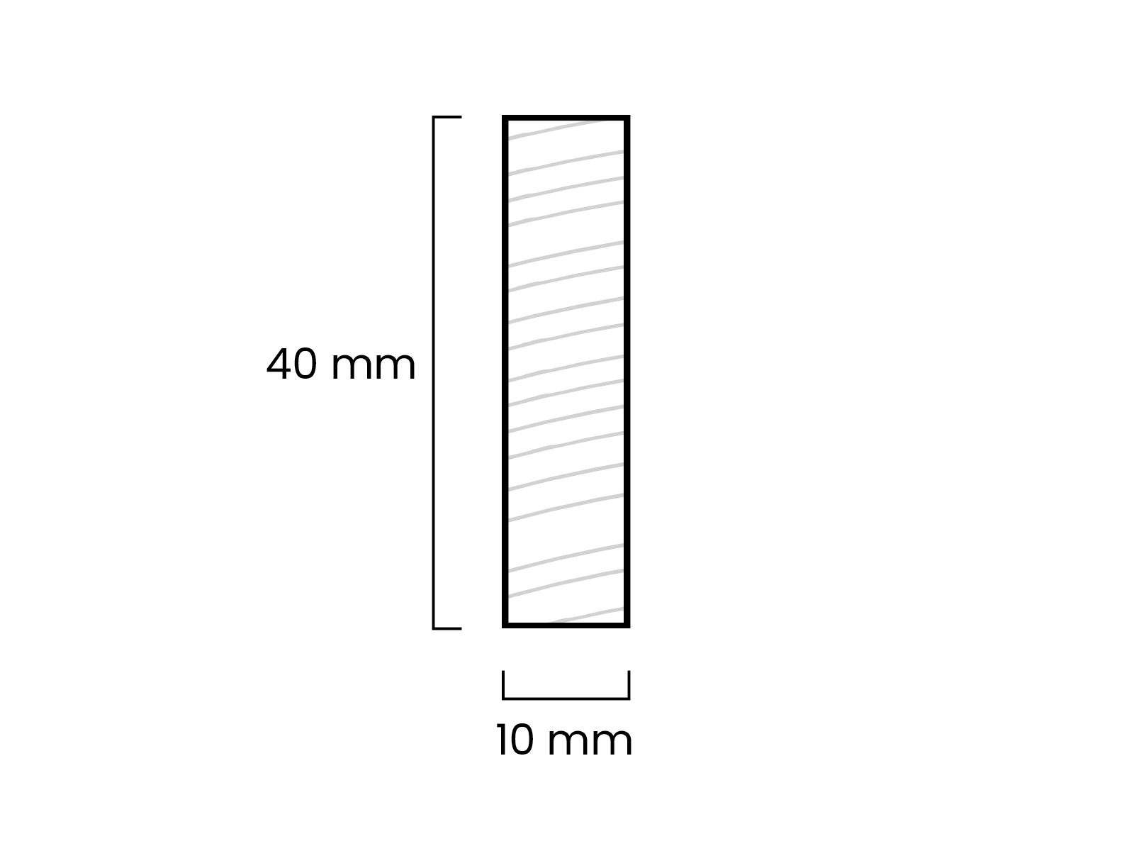 Rechteckleiste Massivholz Kiefer Lackiert RAL9016 Technische Zeichnung
