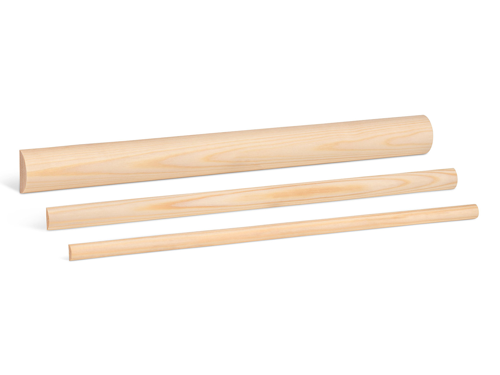 Halbrundstab Kiefer Massivholz roh