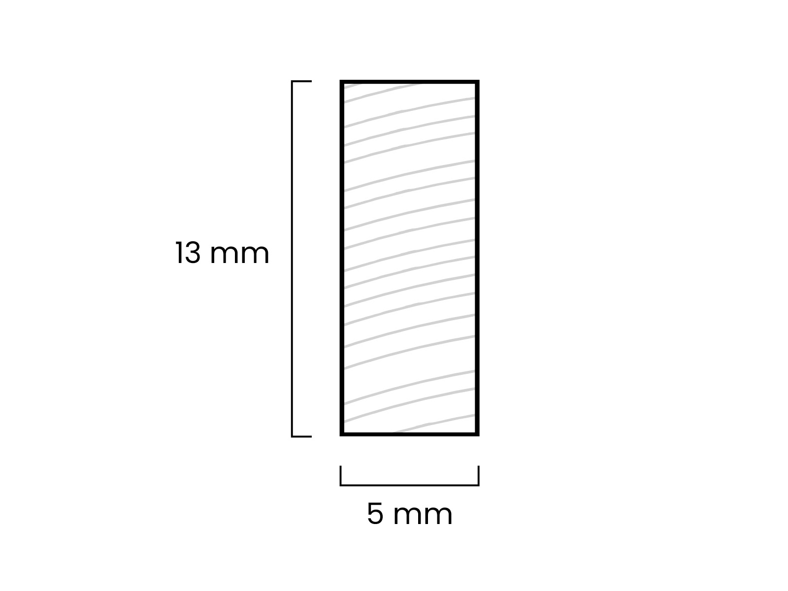 Rechteckleiste Massivholz Buche roh Technische Zeichnung
