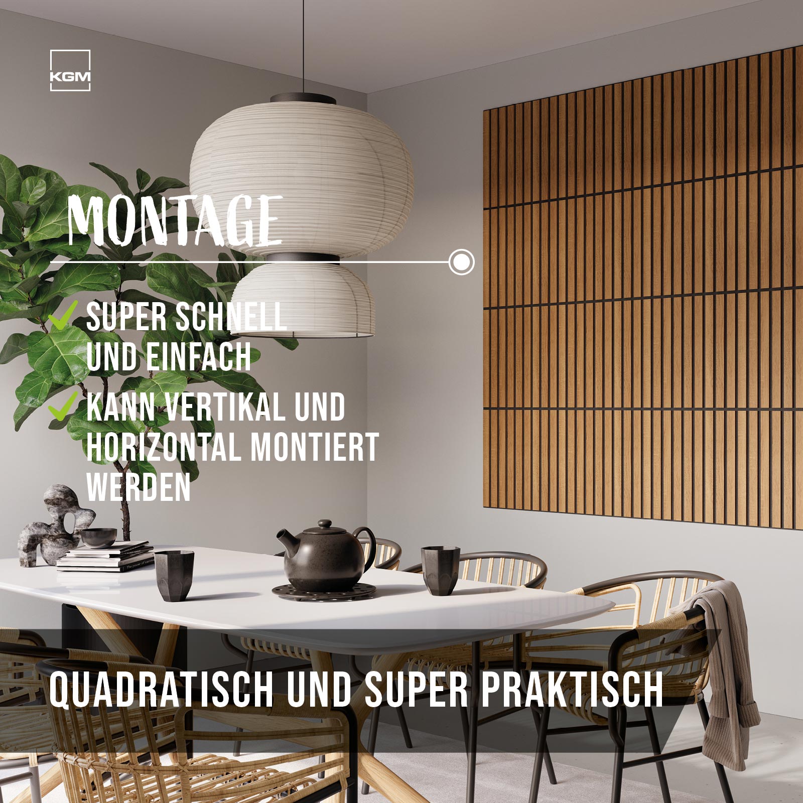 Eiche Bronze Akustikpaneele - einfach zu installieren