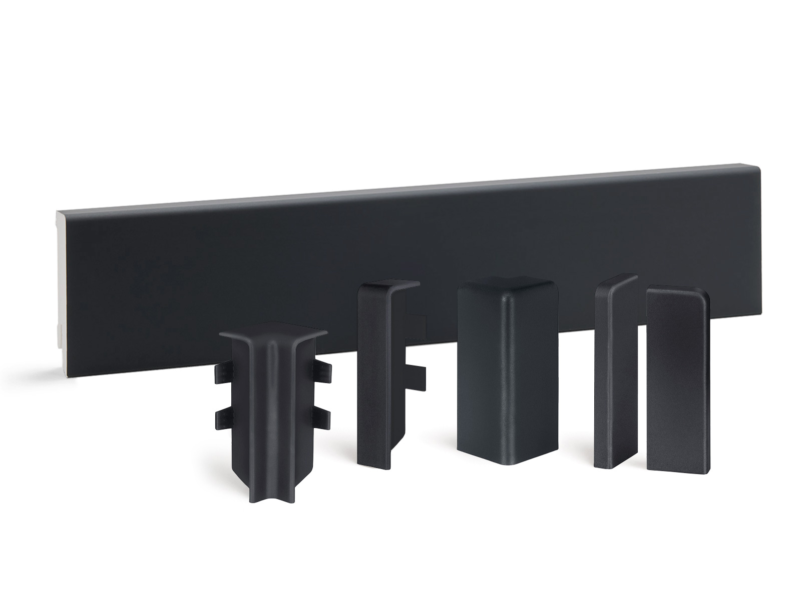 Modern Hartschaum Fußleiste foliert anthrazit RAL7016 (16x58mm)