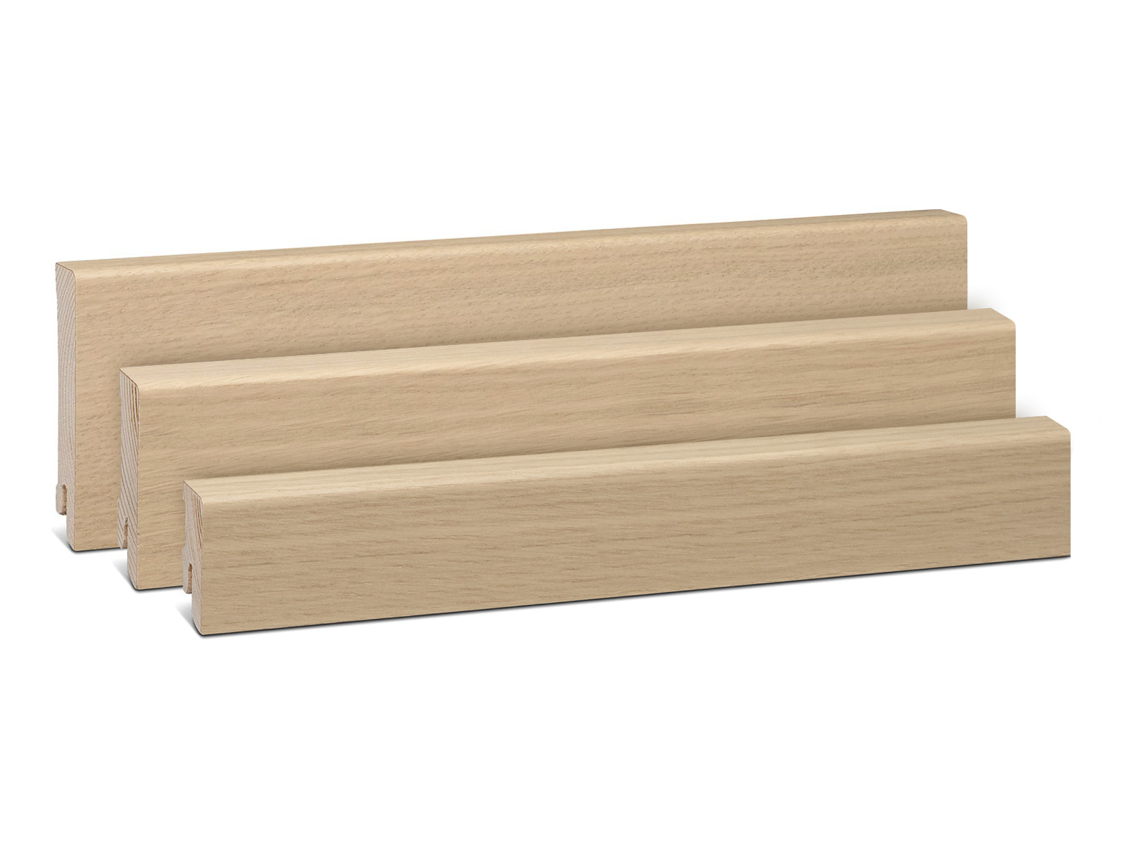 Modern Sockelleiste Eiche Furnier - weiß geölt
