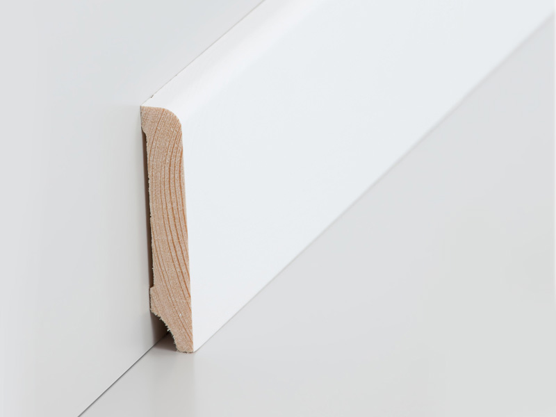 Südbrock Kiefer Massivholzleiste weiß lackiert (10x60mm)