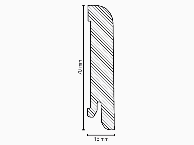 Südbrock mit Eichenfurnier lackiert (15x70mm)