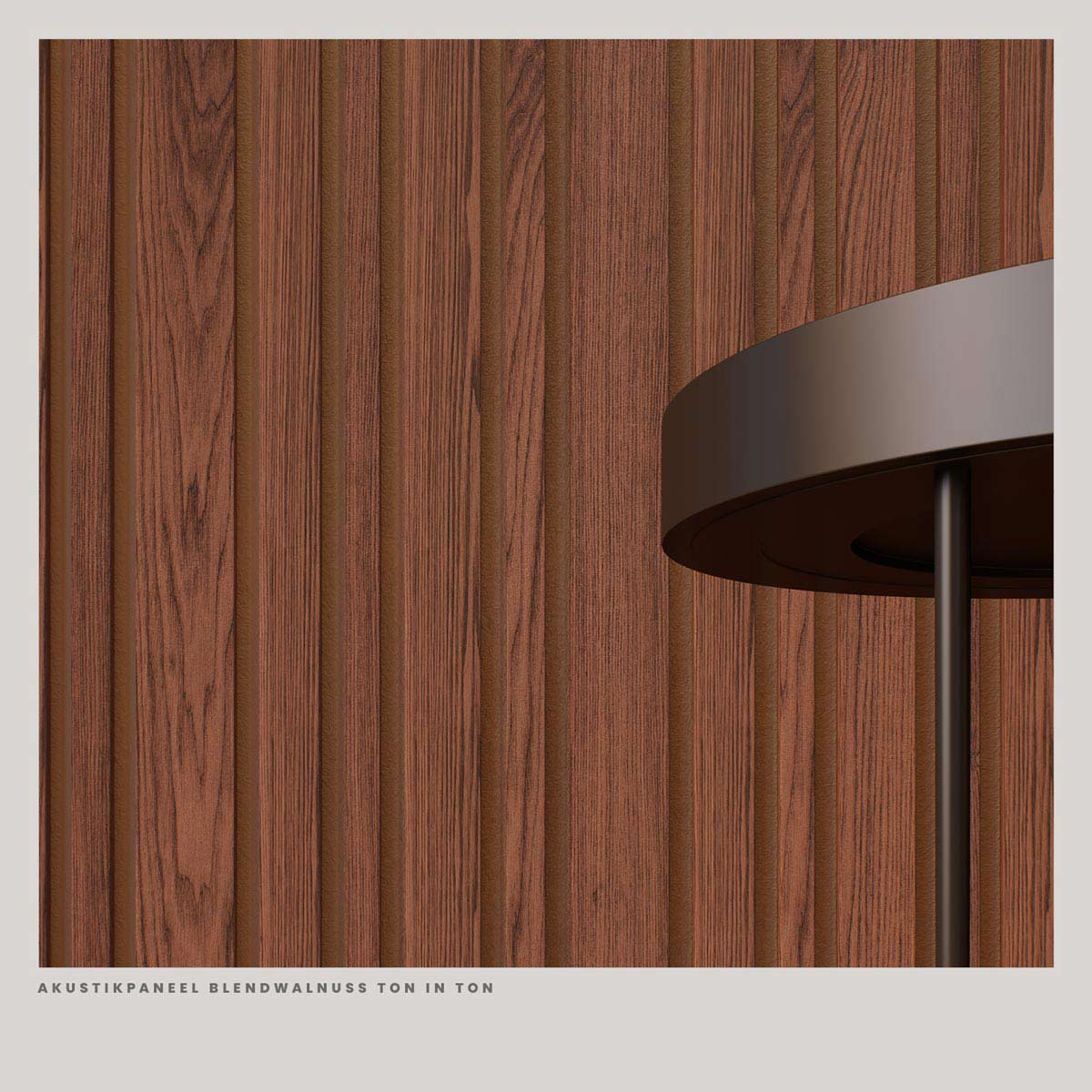 Detailansicht der Blend Akustikpaneele Ton in Ton mit unregelmaessigem Lamellenraster