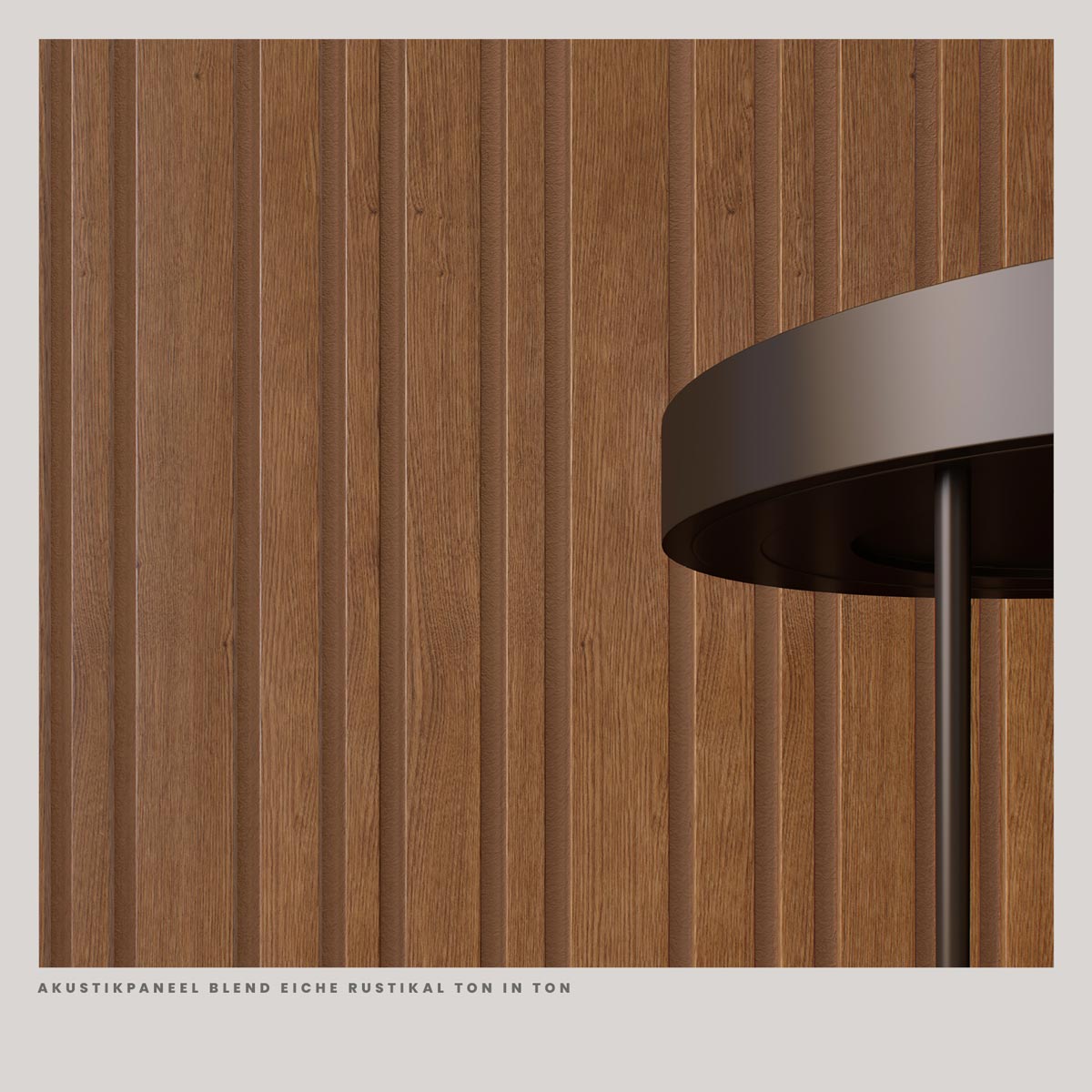 Detailansicht der Blend Akustikpaneele Ton in Ton mit unregelmaessigem Lamellenraster