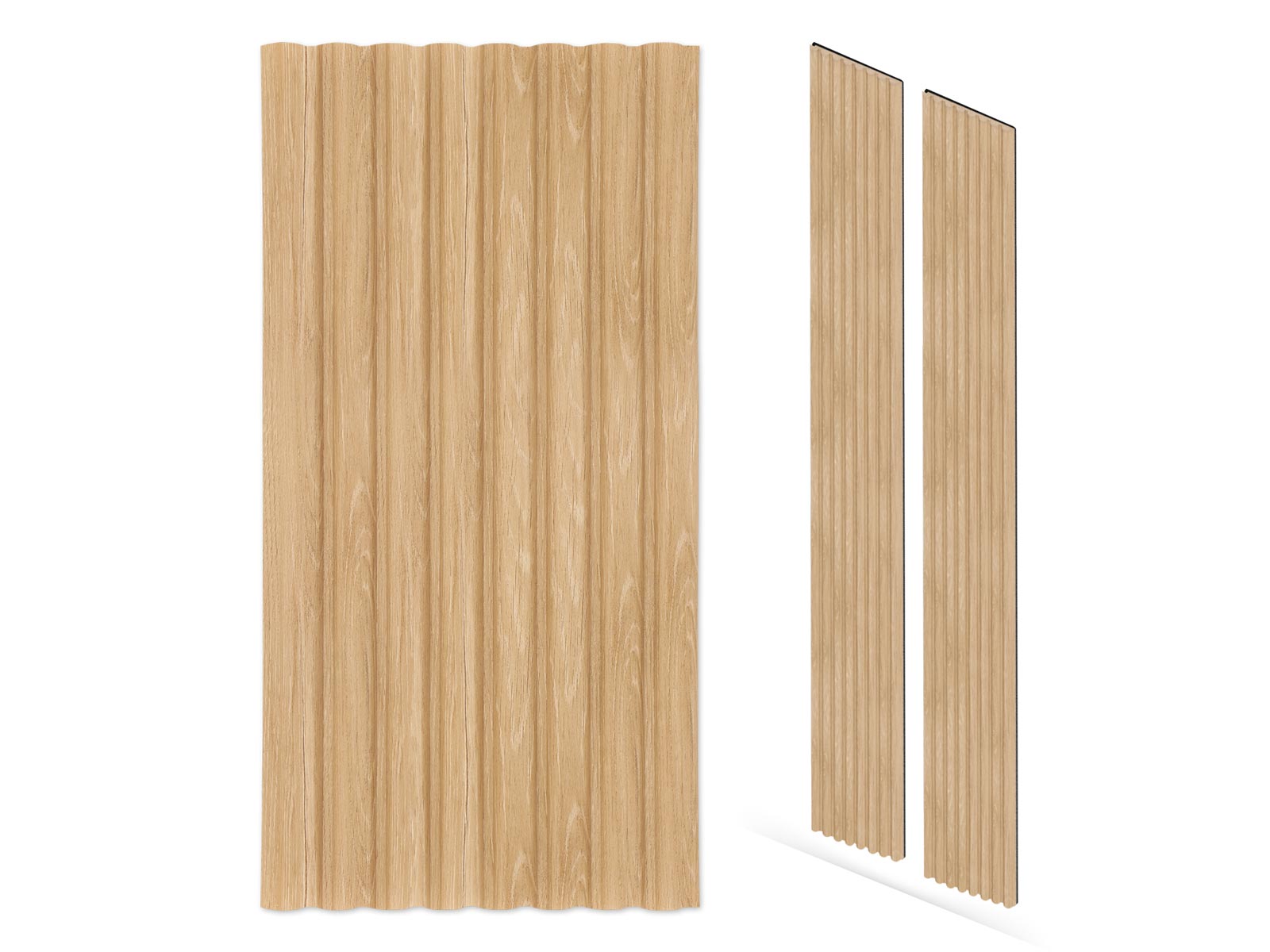 Akustikpaneele Curve Eiche Natur 30 x 260 cm - 2er Set