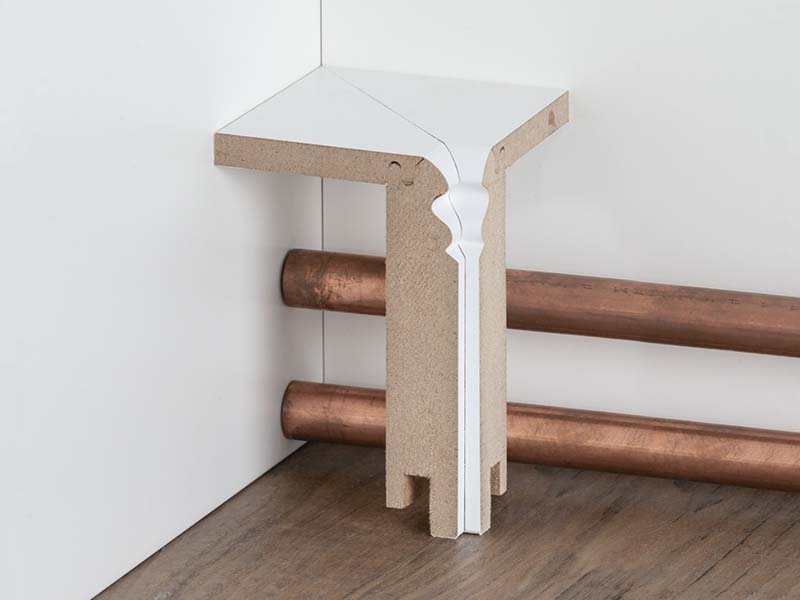 Innenecke Berliner Profil MDF Rohrverkleidung weiß (64x96mm)