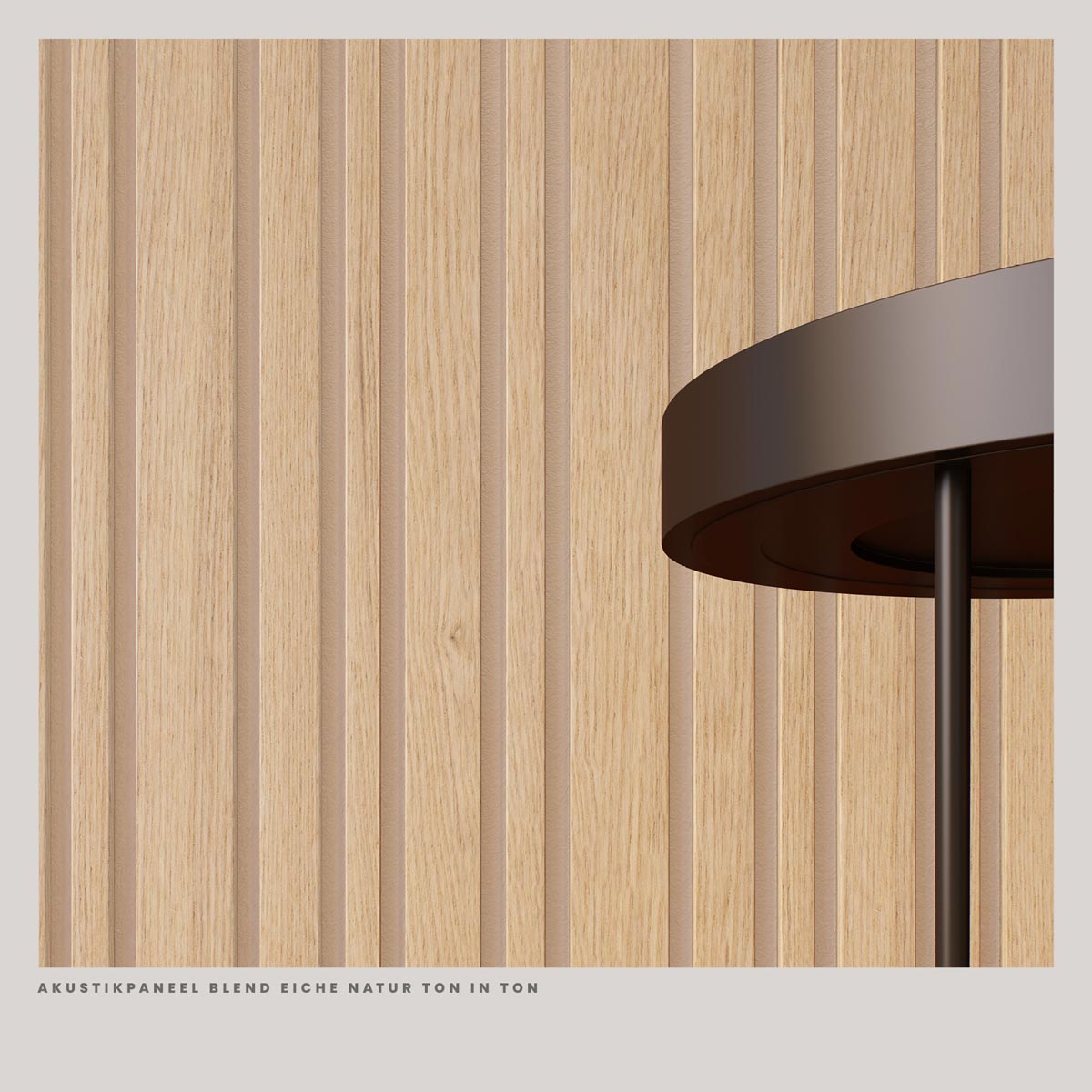 Detailansicht der Blend Akustikpaneele Ton in Ton mit unregelmaessigem Lamellenraster