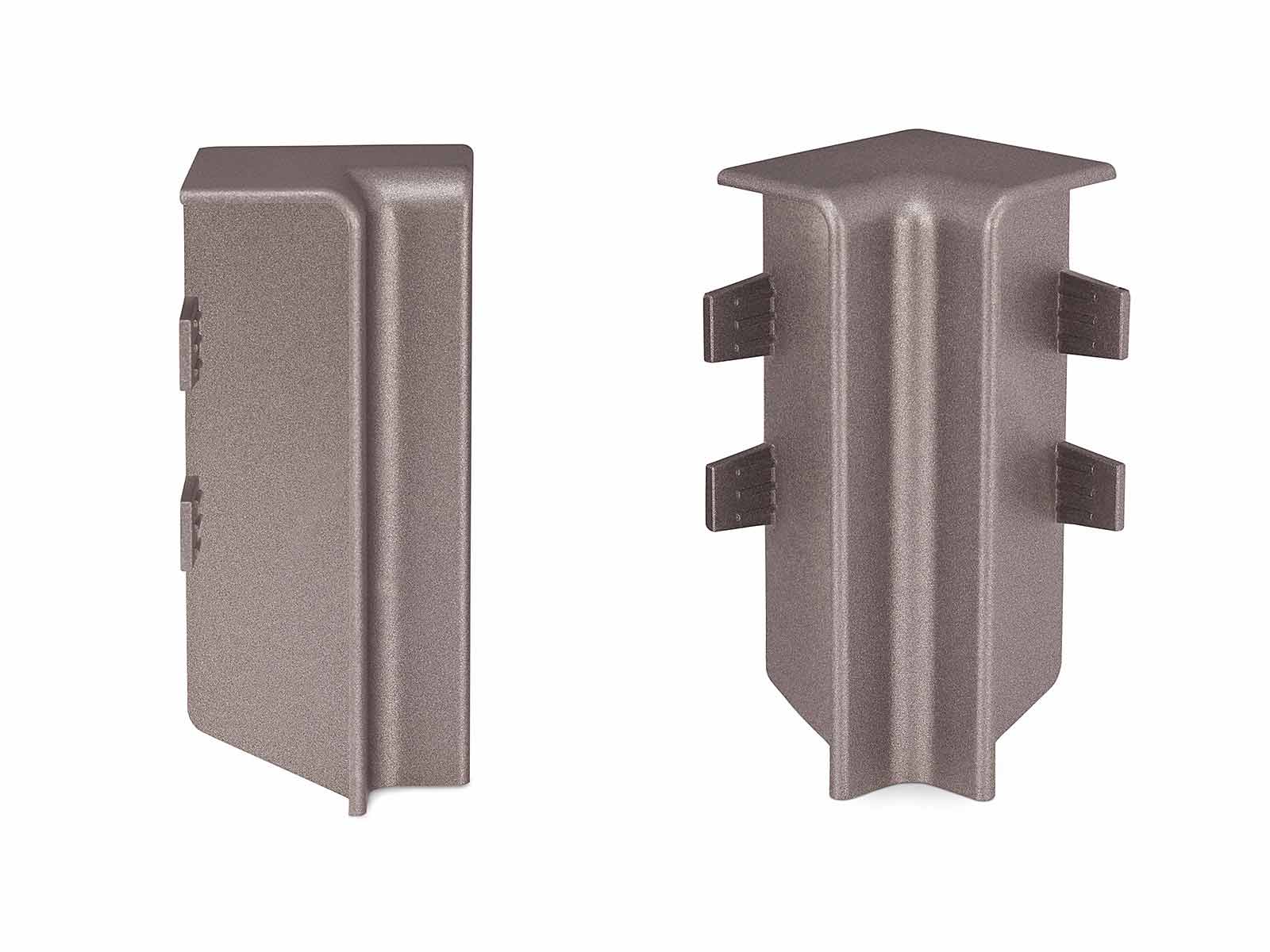 2 x Innenecke für Sockelleiste Alu-Edelstahl - Modern Profil