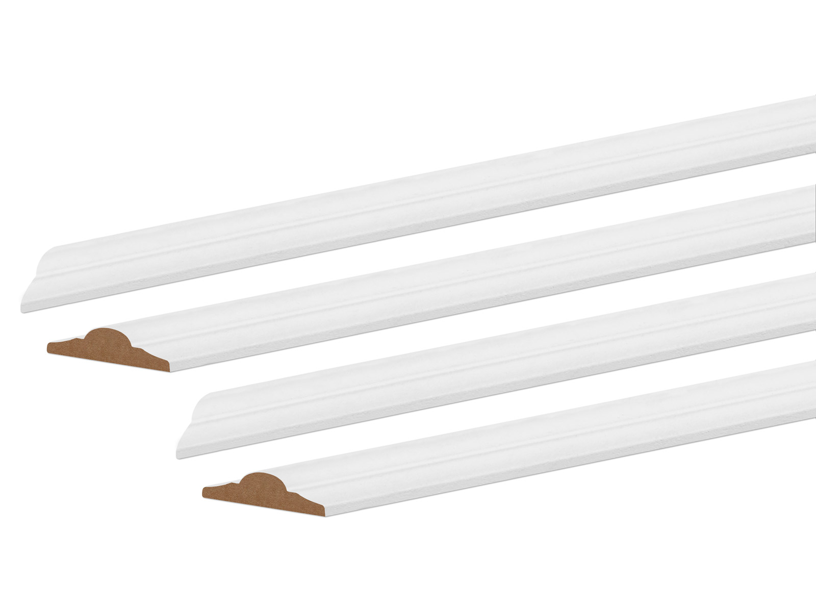 Weiße dekorative Zierleisten im Set für Wand- und Deckenverkleidung