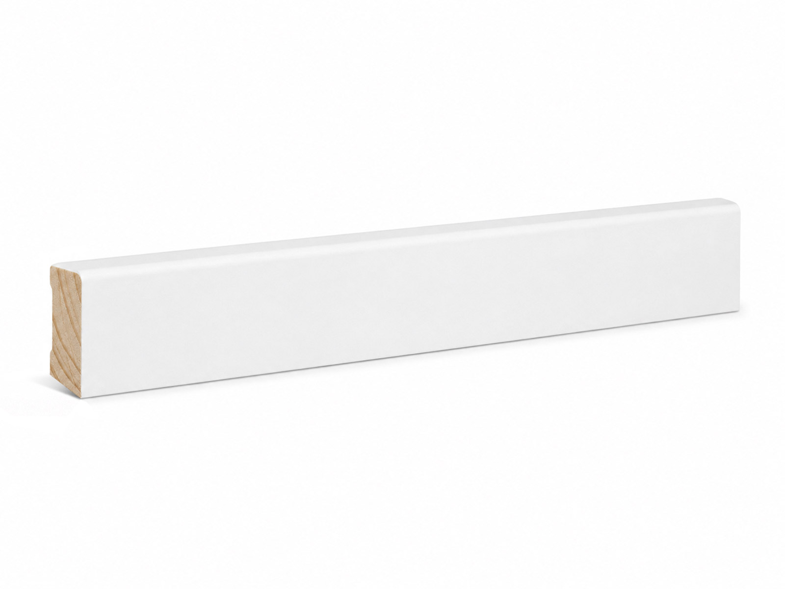Modern Pro Fußleiste Kiefer massiv weiß RAL9016 (16x40mm)