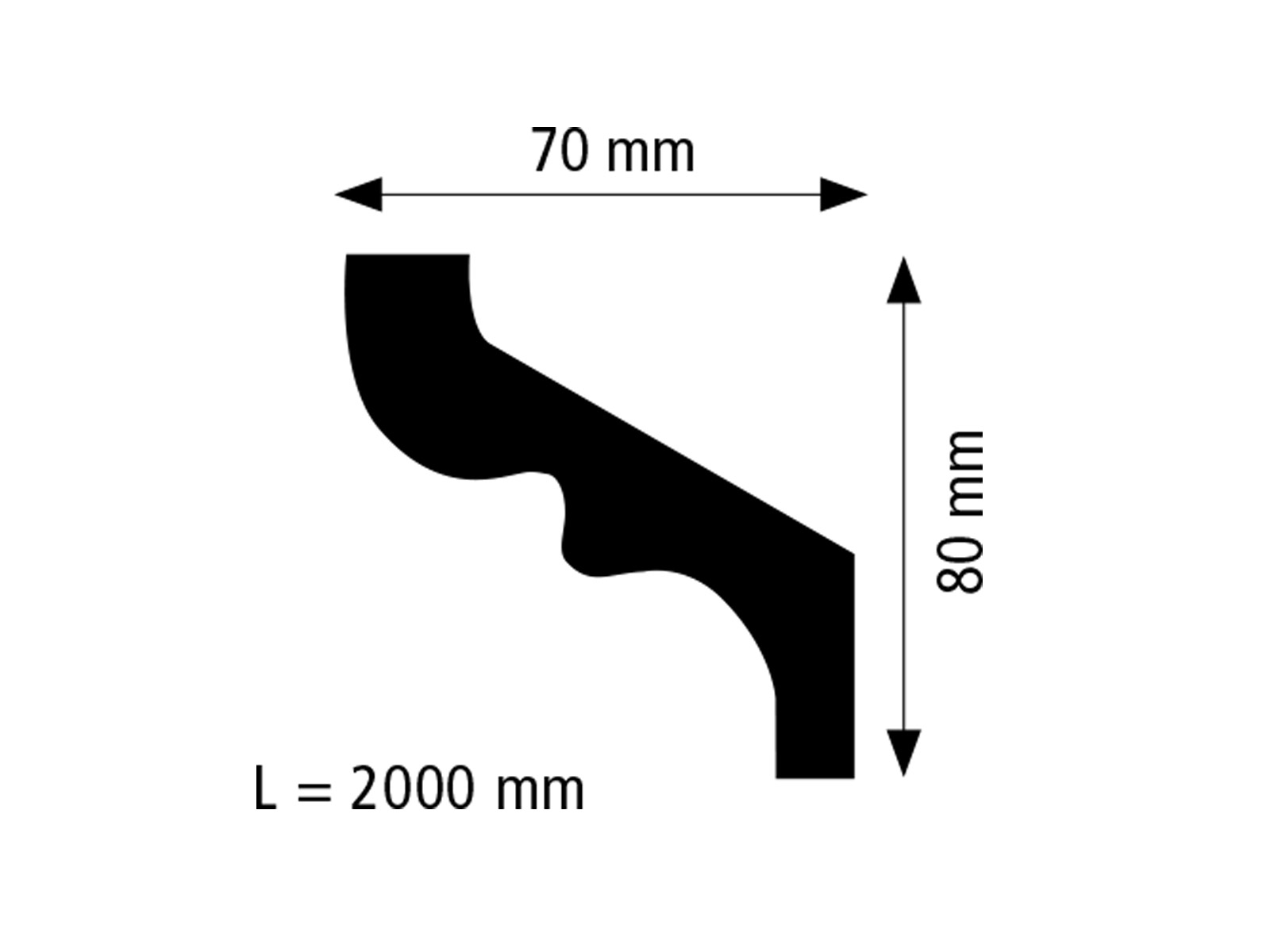 Stuckleiste S80 Technische Zeichnung