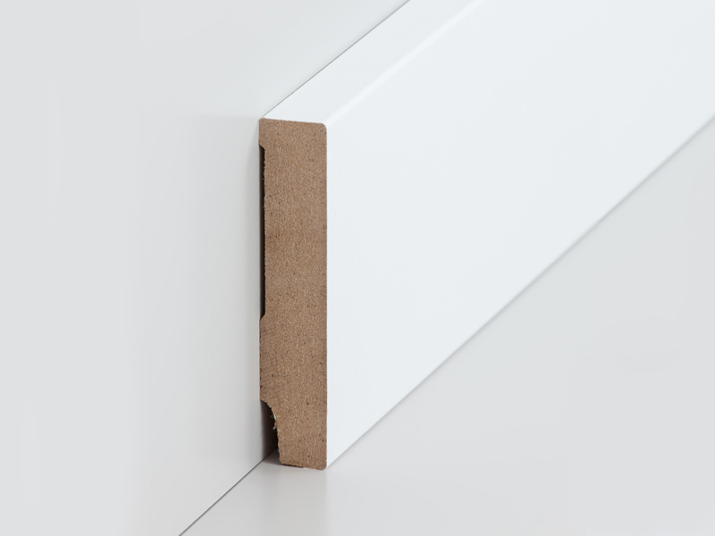 Sockelleiste weiß 16 x 80 mm - MDF foliert RAL9016