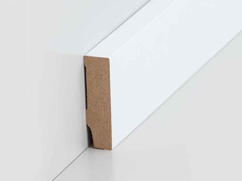 Sockelleiste weiß 16 x 58 mm - MDF foliert RAL9016