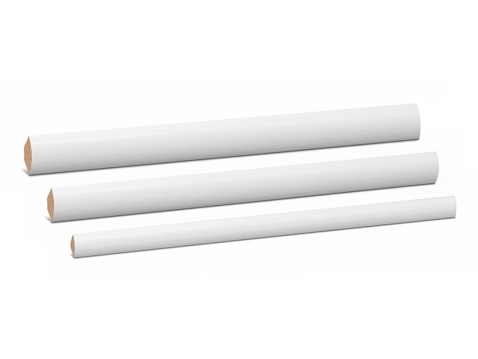 Viertelstab Kiefer weiß lackiert RAL9016