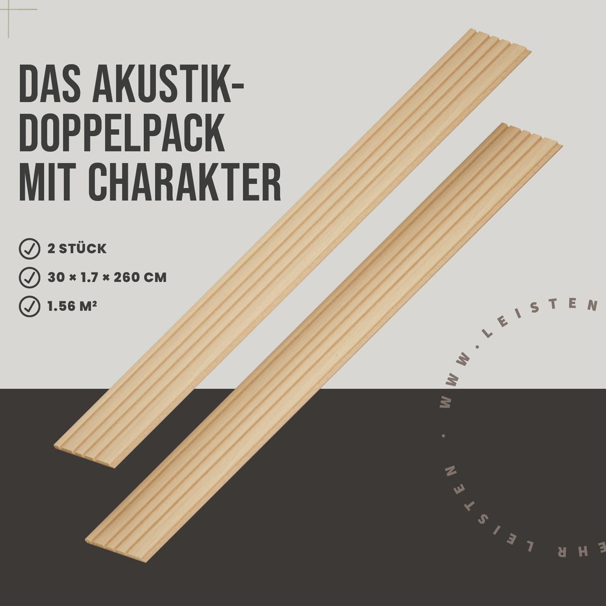 Akustikpaneele Blend Eiche Natur Ton in Ton 2er Set Vorteile und Eigenschaften
