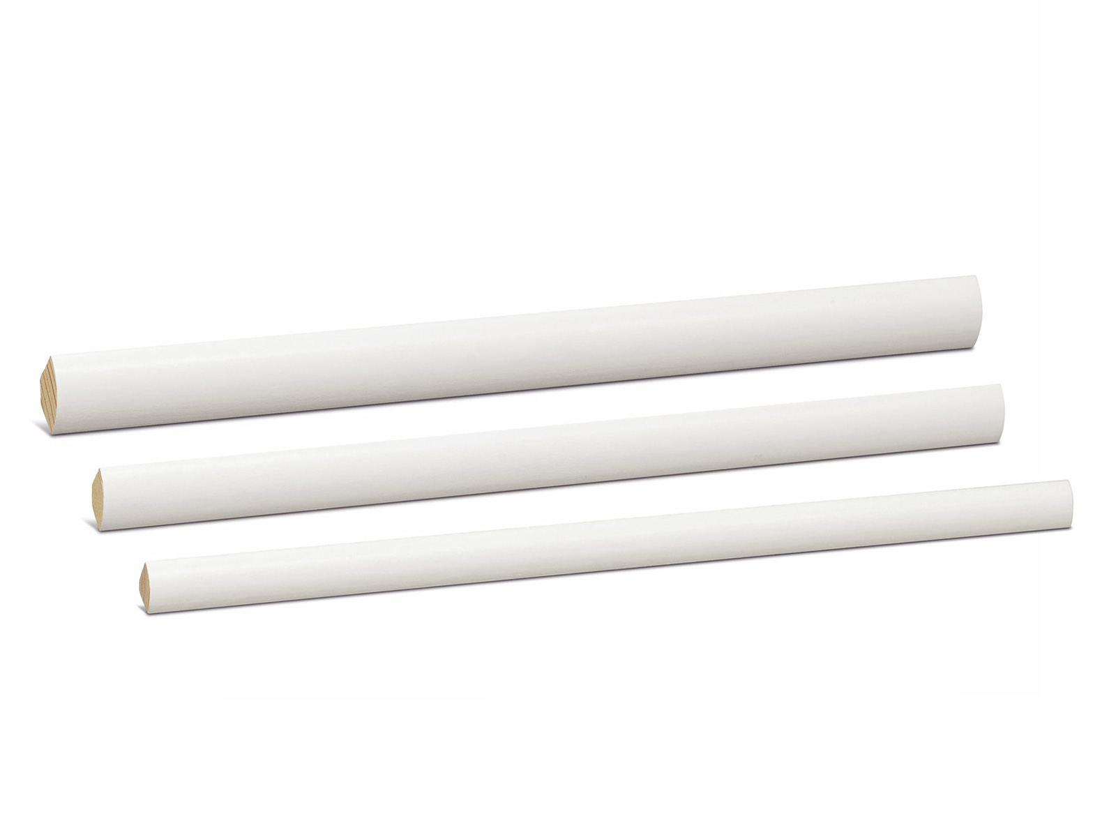 Viertelstab Kiefer weiß lackiert RAL9010