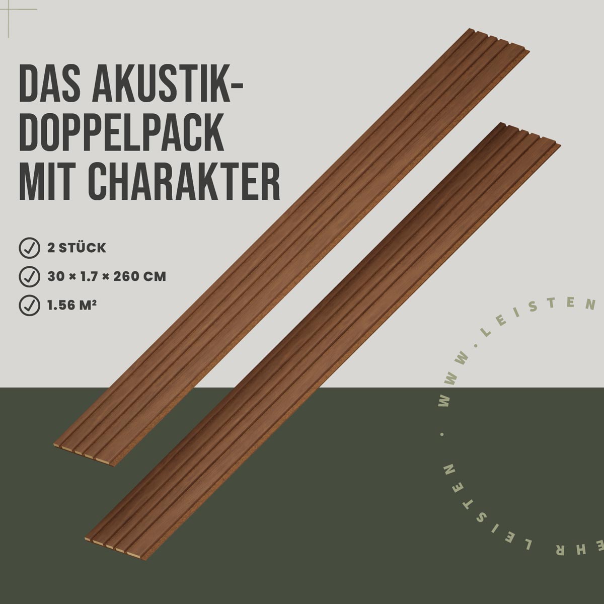 Akustikpaneele Blend Eiche Rustikal Ton in Ton 2er Set Vorteile und Eigenschaften