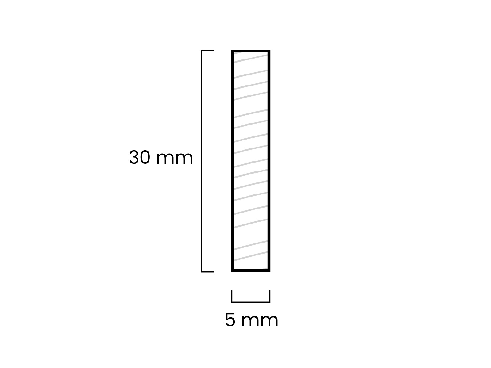 Rechteckleiste Massivholz Buche roh Technische Zeichnung