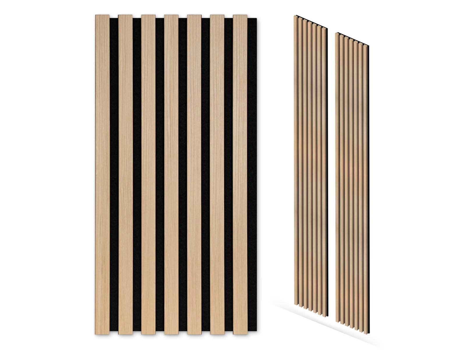 Akustikpaneele Eiche Natur 30 x 260 cm 2er Set freigestellte Panelansicht