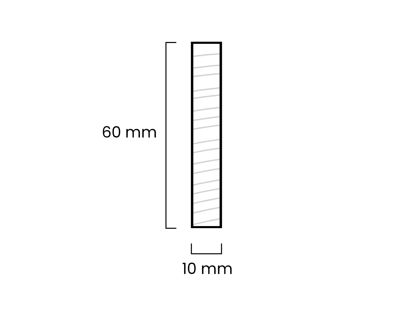 Rechteckleiste Massivholz Eiche roh Technische Zeichnung