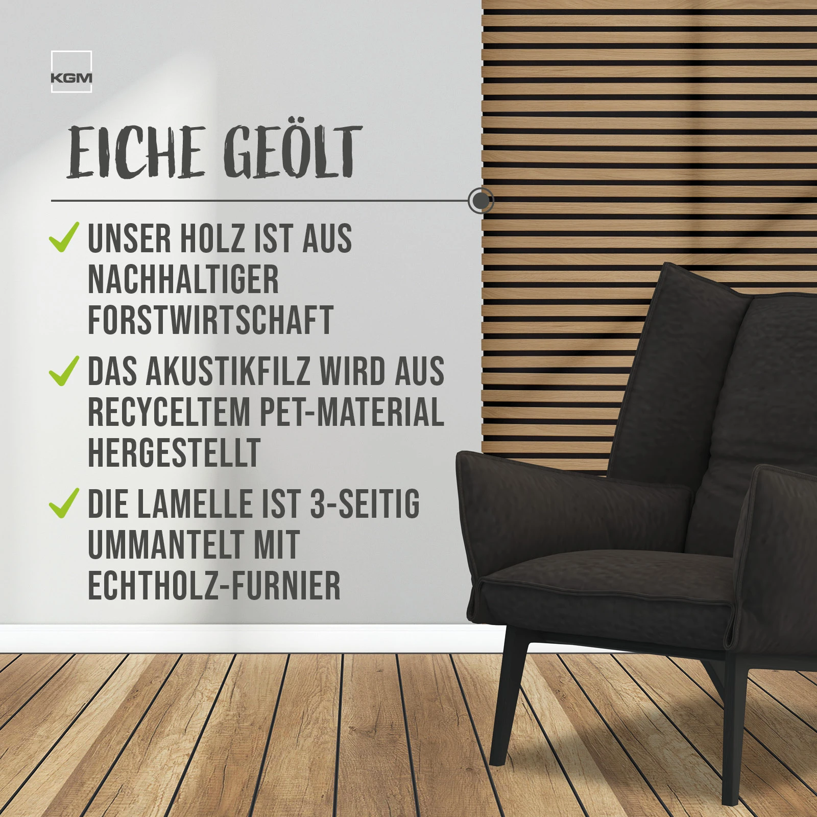 Akustikpaneele Eiche Geoelt Holz