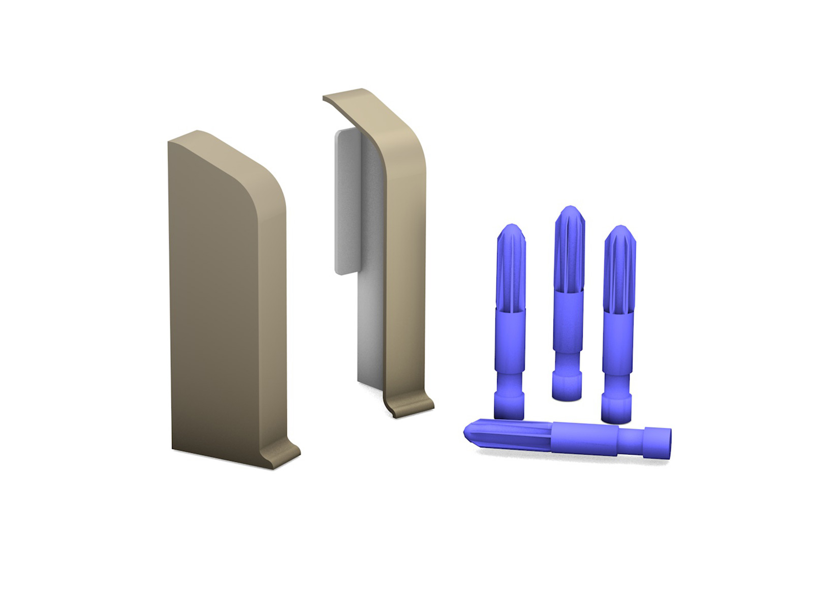 Prinz Endstück für Aluminium Sockelleiste 350 Nr. in Edelstahl matt