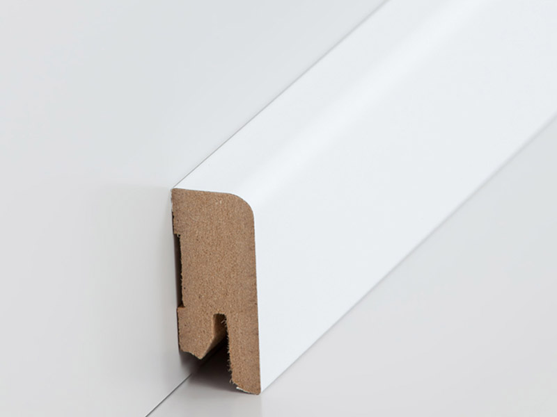 Südbrock MDF Clip weiße Fußleiste RAL9016