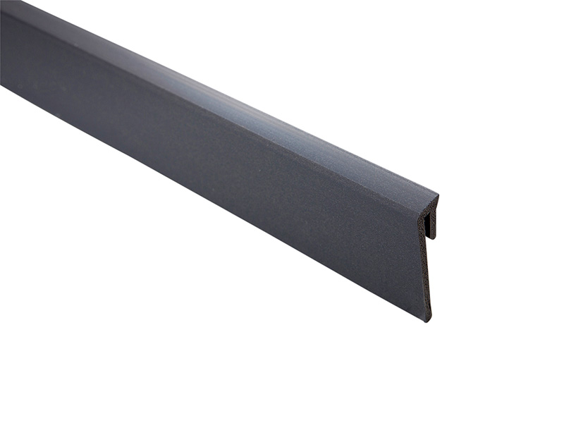 PVC Fußleiste anthrazit mit Kabelkanal (14x60mm) inkl. Clips