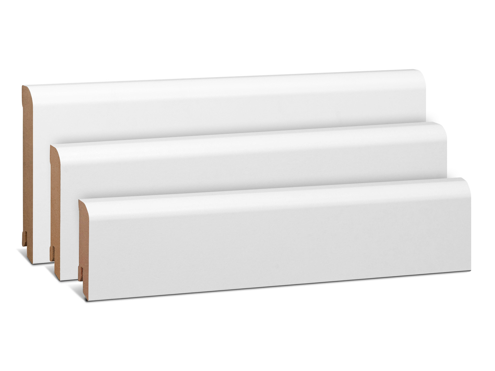 Oben rund MDF weiß foliert RAL9016