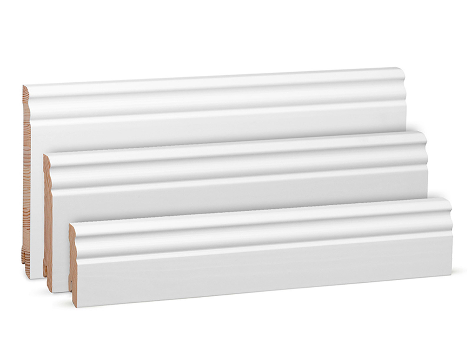 Hamburger Leiste Massivholz weiß lackiert RAL9016