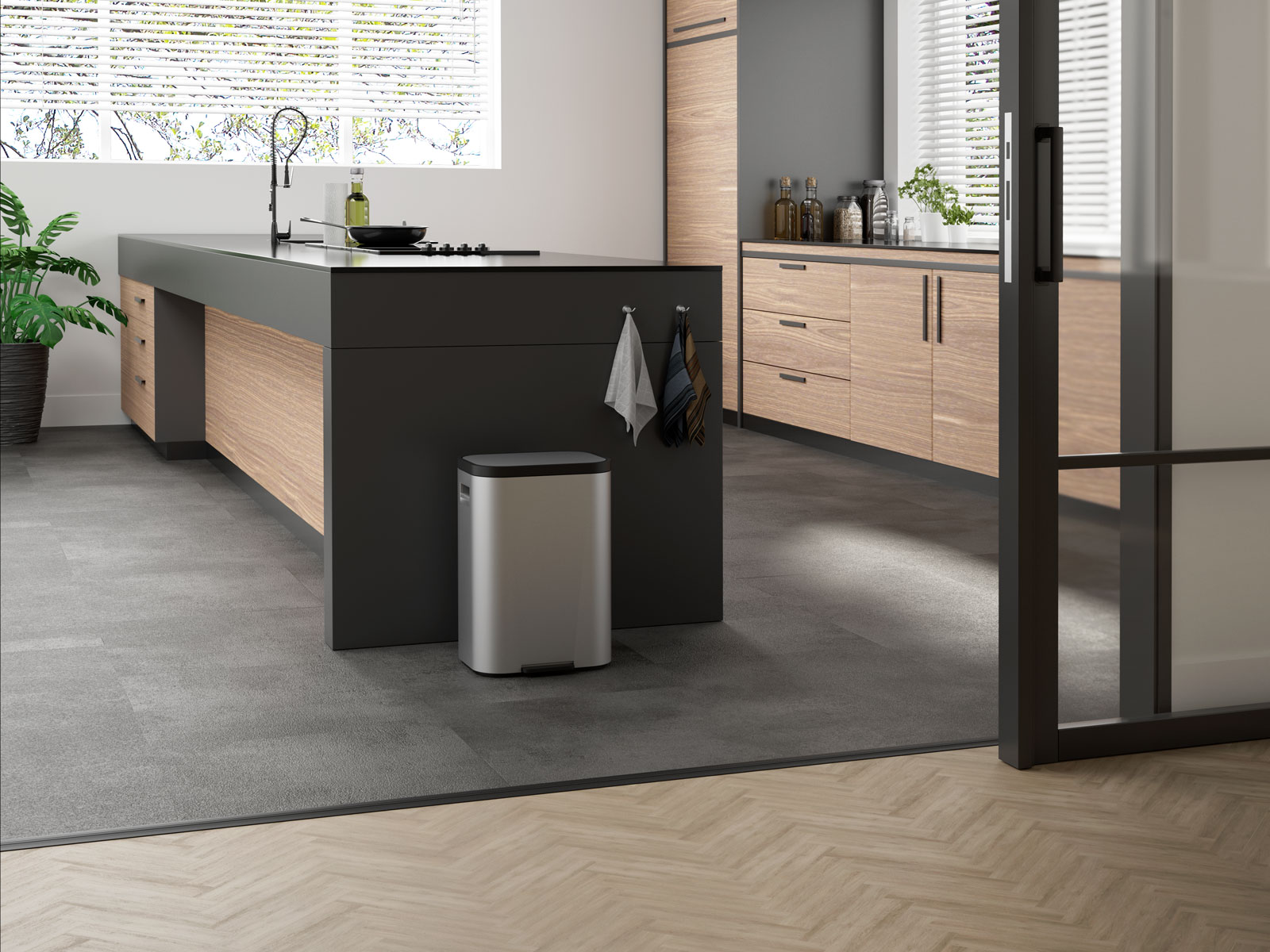 Übergangsprofil Aluminium Schwarz zum Schrauben (38x950mm)