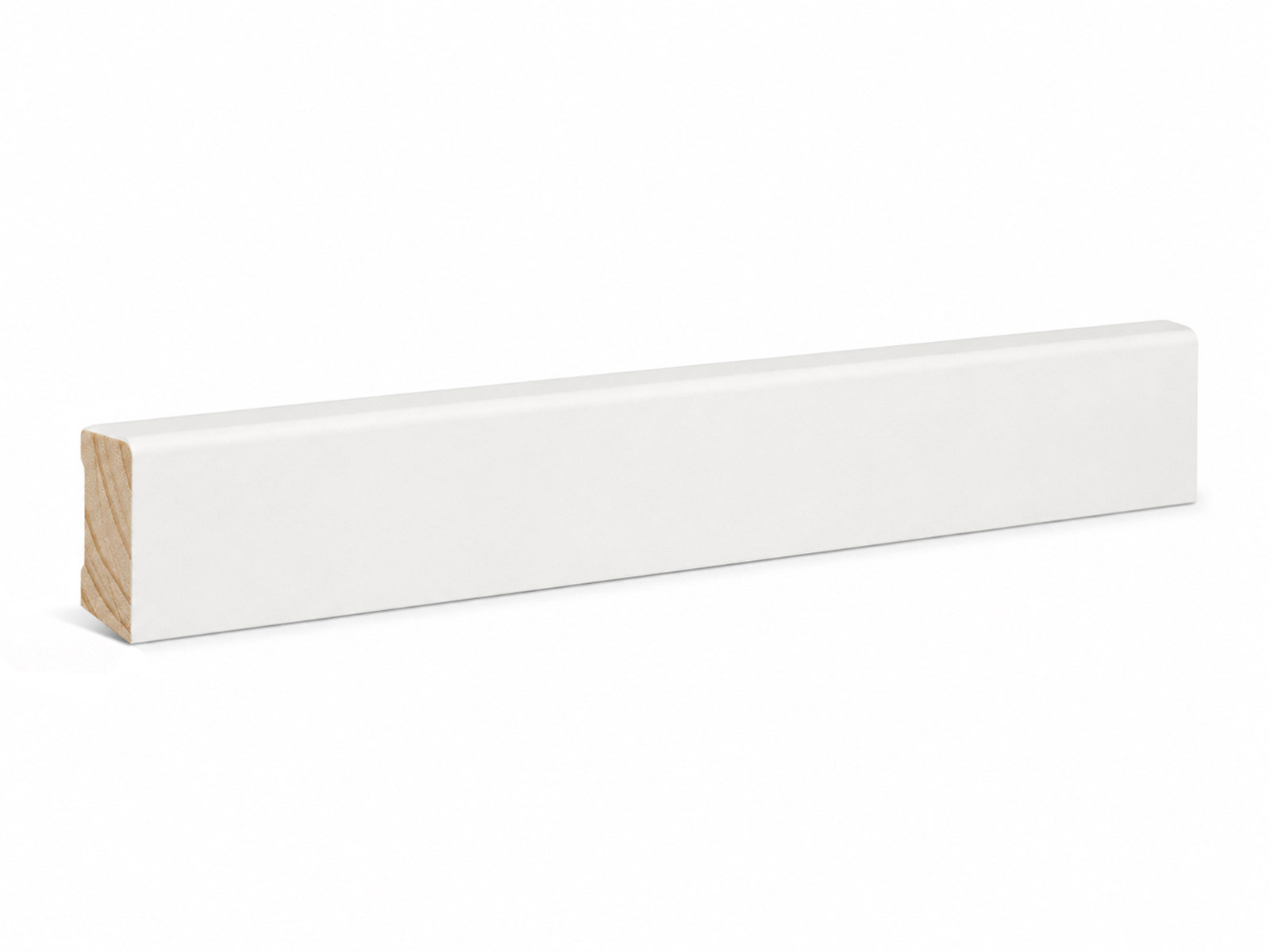 Modern Pro Fußleiste Kiefer massiv weiß RAL9010 (16x40mm)