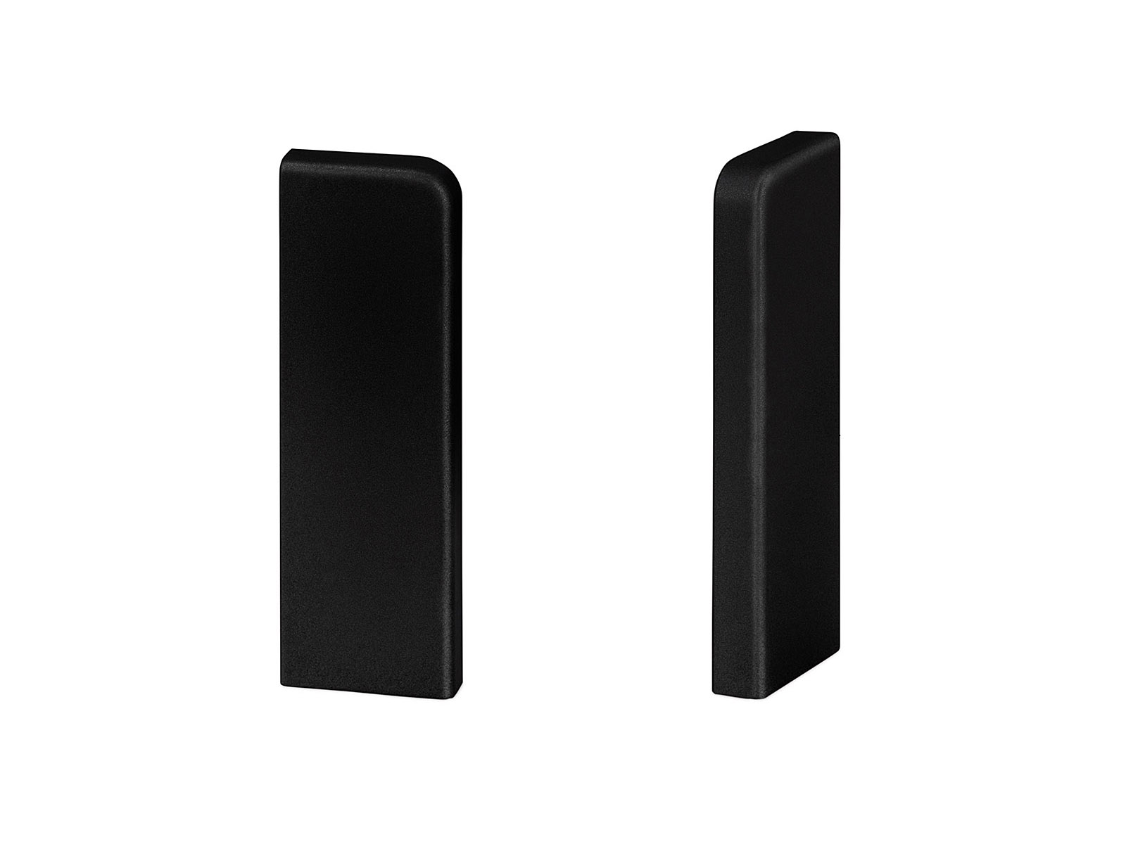 2 x Endstück für Sockelleiste Schwarz - Modern Profil