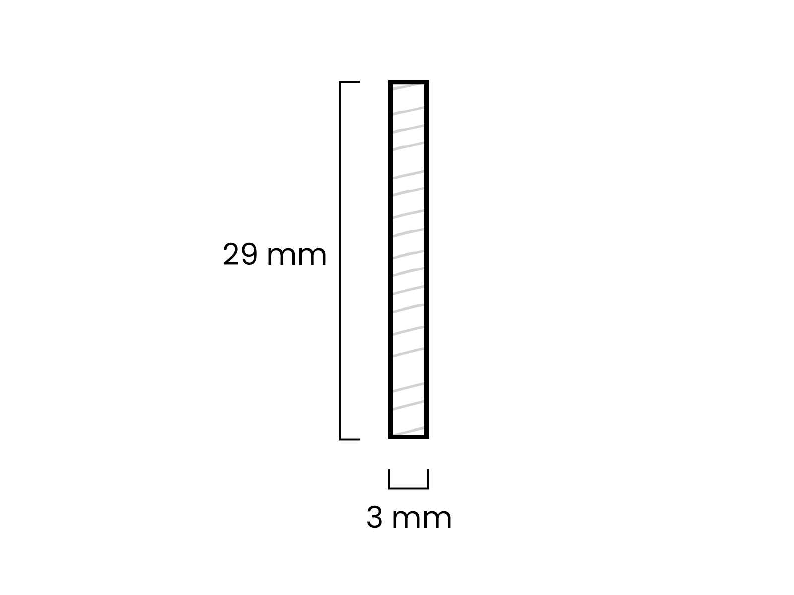 Rechteckleiste Massivholz Buche roh Technische Zeichnung