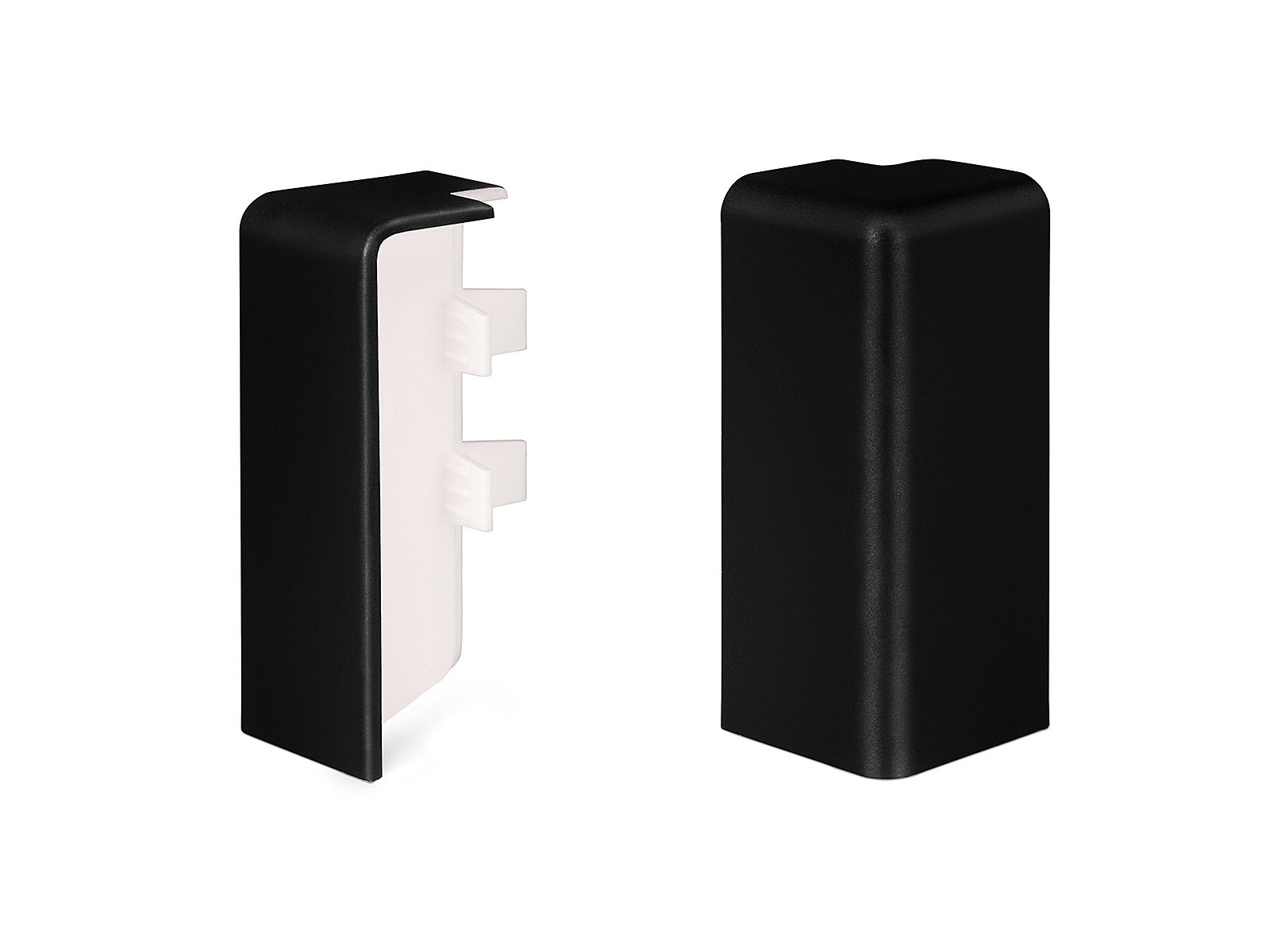 2 x Außenecke für Sockelleiste Schwarz - Modern Profil