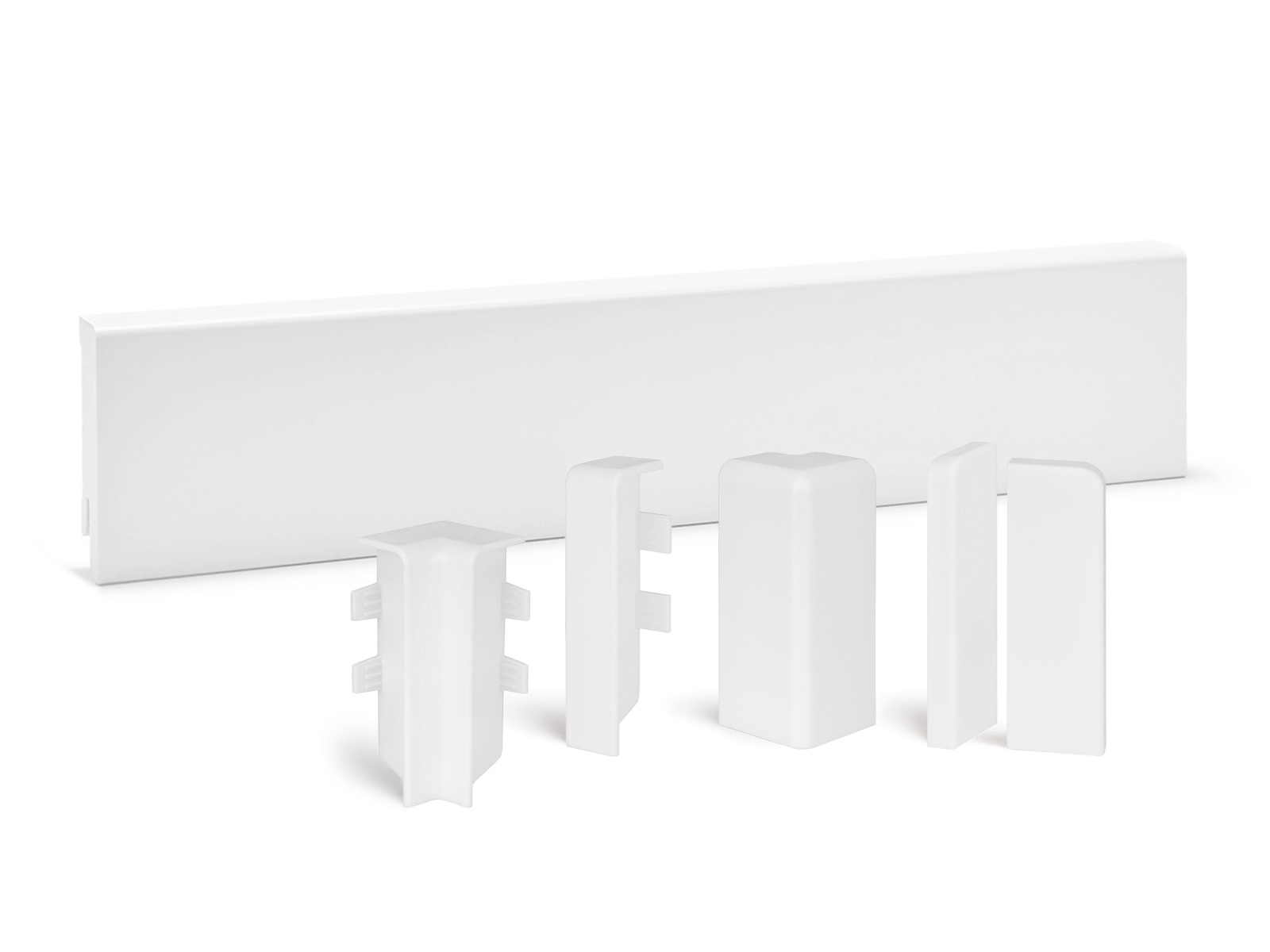 Modern Hartschaum Fußleiste foliert weiß RAL9016 (16x58mm)