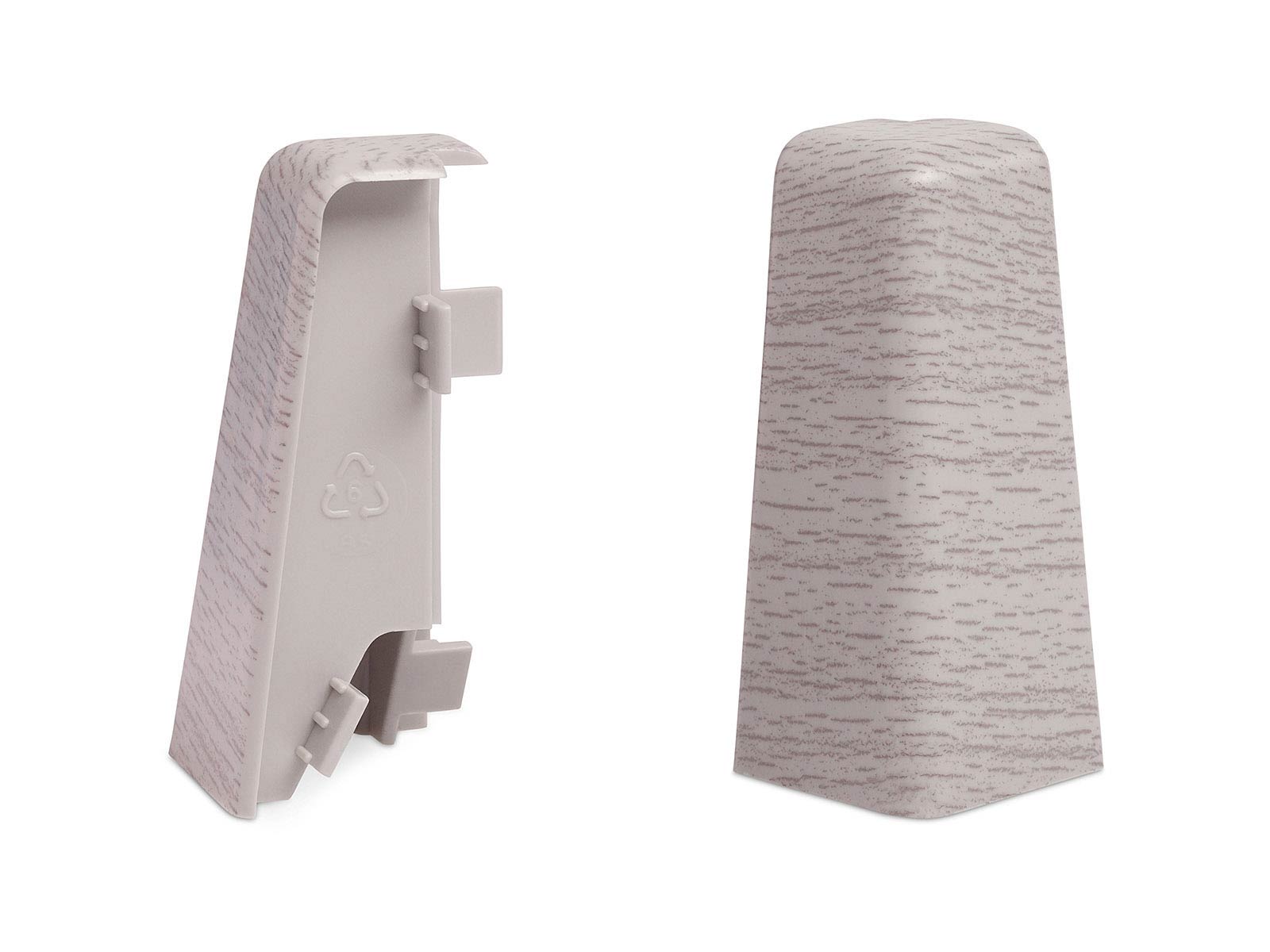 Außenecken Eiche hell für MEGA-Profil Fußleisten (20x58mm)