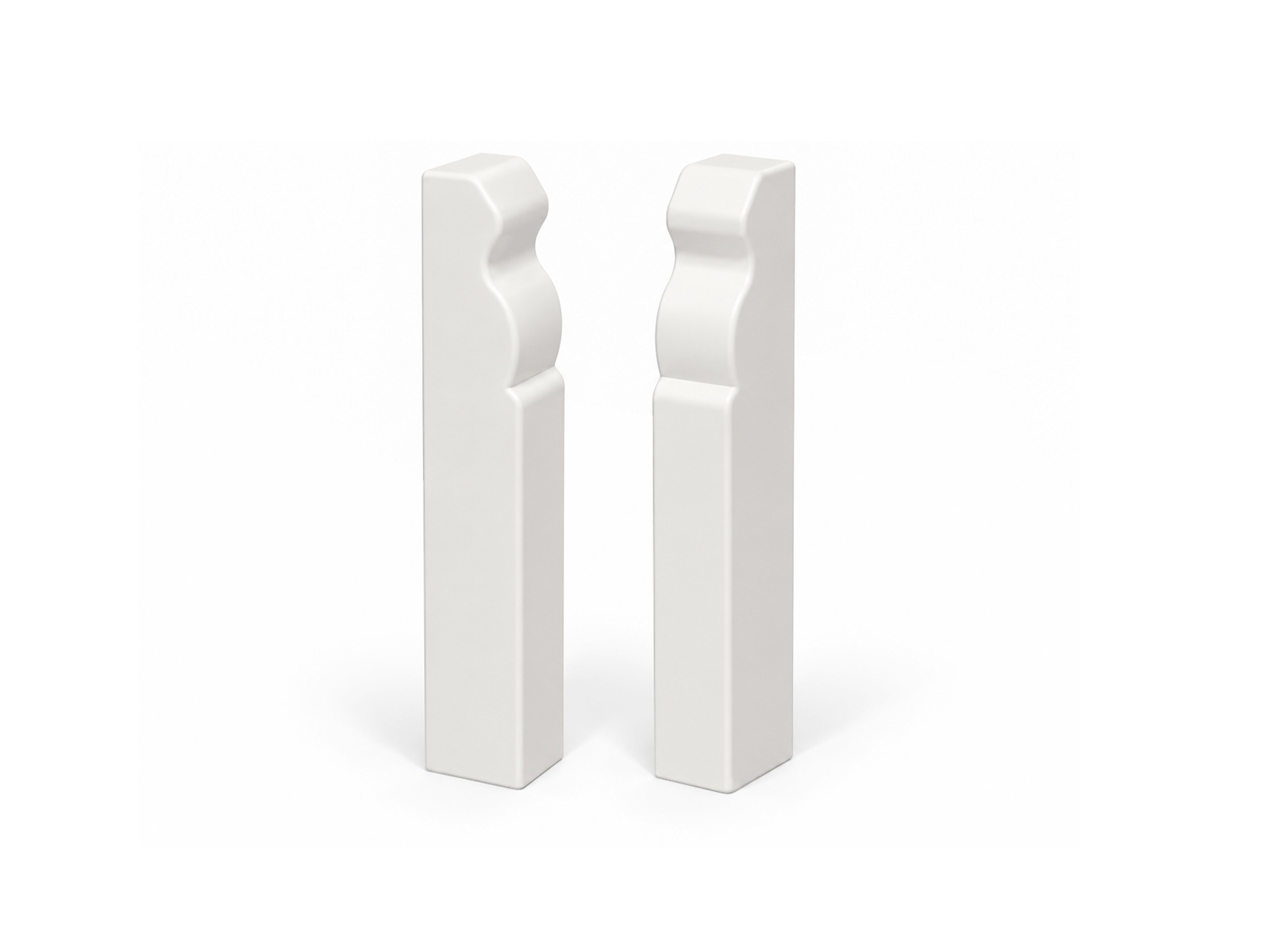 Endkappen links und rechts für ECO Hamburger Sockelleisten 80 mm in Weiß RAL9010
