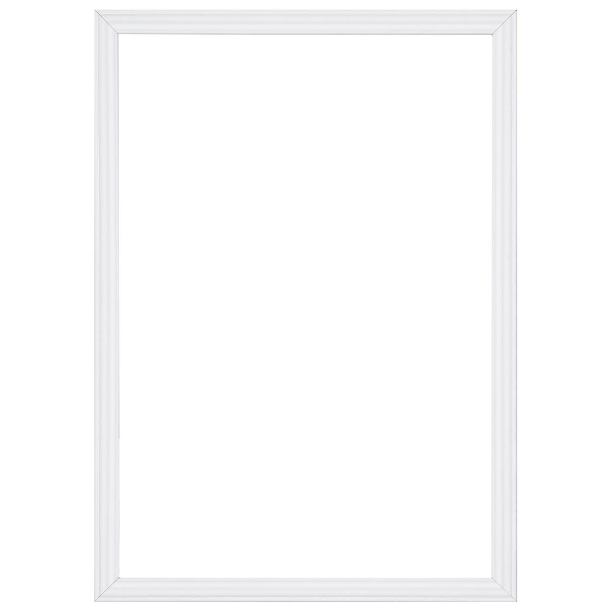 Weiße Zierleisten als rechteckiger Wandrahmen – Frontansicht