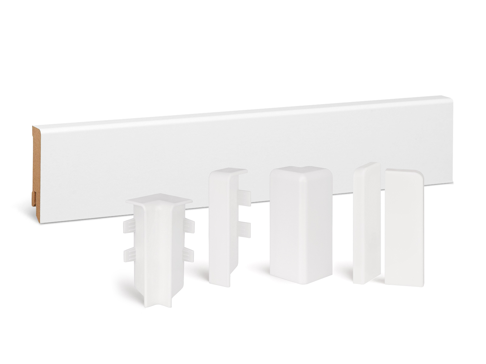 Modern MDF Sockelleiste weiß foliert RAL9016