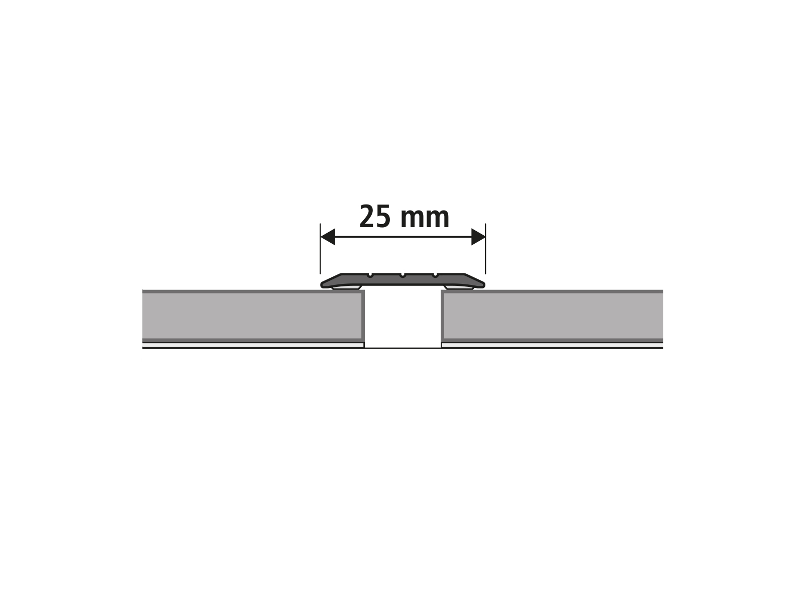Übergangsprofil selbstklebend 25 x 950 mm in Schwarz aus Aluminium
