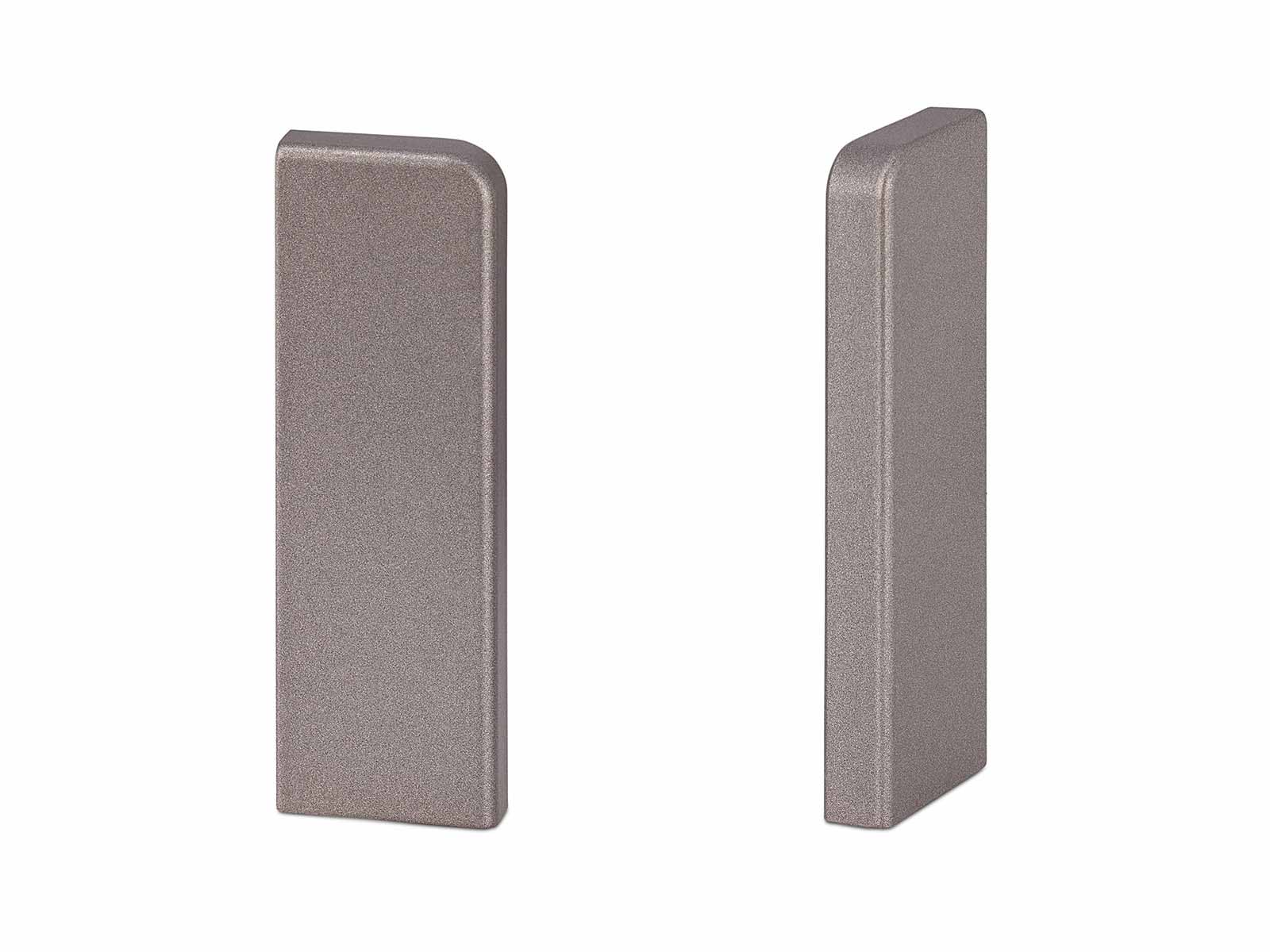 2 x Endstück für Sockelleiste Alu-Edelstahl - Modern Profil