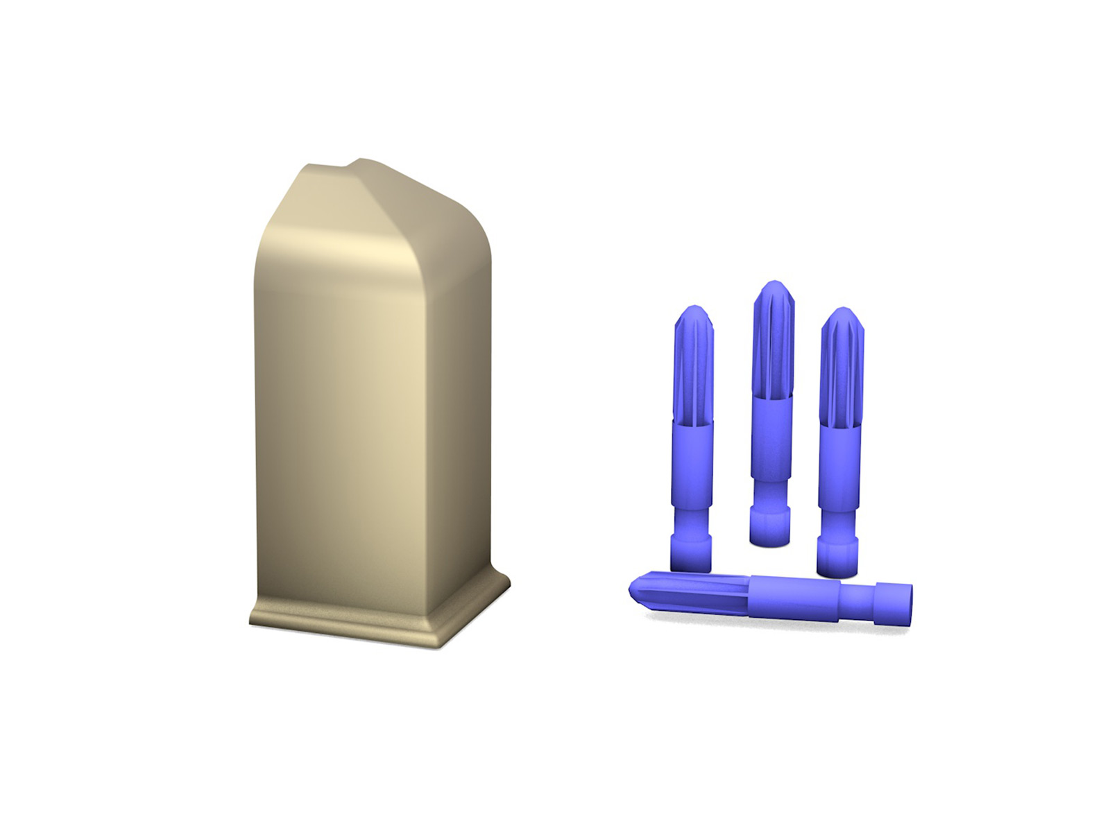 Prinz Außenecke für Aluminium  Sockelleiste 350 Nr. in Edelstahl matt